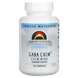 Source Naturals, GABA Calm, ГАМК, апельсиновый вкус, 120 таблеток для рассасывания