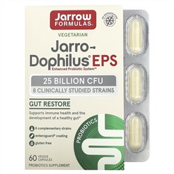 Jarrow Formulas, Jarro-Dophilus EPS, пробиотики, 25 млрд, 60 вегетарианских капсул с технологией Enteroguard