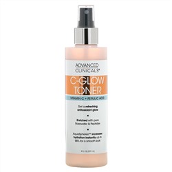 Advanced Clinicals, C-Glow Toner, Vitamin C + Ferulic Acid, 8 fl oz (237 ml)