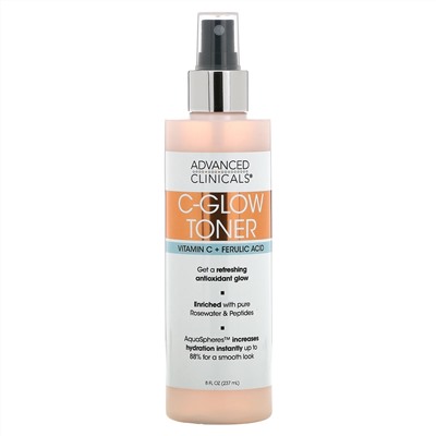 Advanced Clinicals, C-Glow Toner, Vitamin C + Ferulic Acid, 8 fl oz (237 ml)