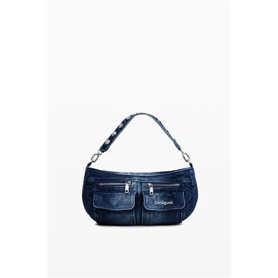 Denim shoulder bag