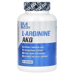 EVLution Nutrition, L-аргинин AKG, 1000 мг, 120 растительных капсул (500 мг в 1 капсуле)