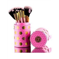 Набор кистей для макияжа в тубусе на клипсе BH Cosmetics 11в1 розовый