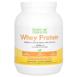 Super Nutrition, сывороточный протеин в порошке, с ванильным вкусом, 908 г (2 фунта)