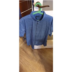 AMT Рубашка мужская кор.рукав 3445 синий джинс размер XL
