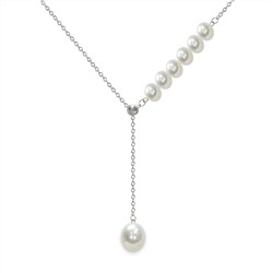 Collar - Plata de ley 925 - Perla de agua dulce - Ø: 6 mm