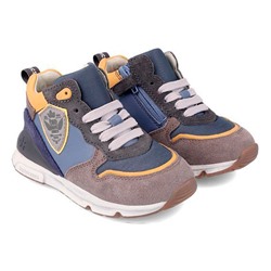 Biomecanics - sneakers altas - cuero - azul y gris