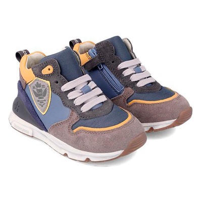 Biomecanics - sneakers altas - cuero - azul y gris