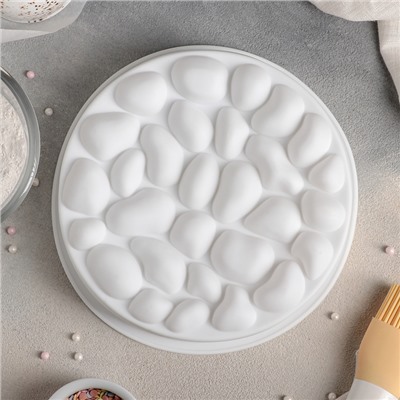 Форма для муссовых десертов и выпечки Доляна «Камешки», силикон, 19,5×5,5 см, цвет белый