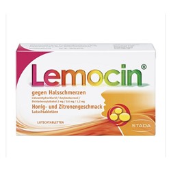 Lemocin таблетки для горла,вкус мёд с лимоном