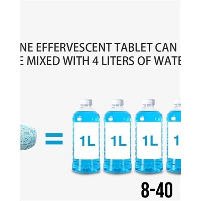 2.Концетрат очиститель, растворимые таблетки для омывателя стекла в автомобиле (1 шт на 4 л)