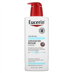 Eucerin, улучшенный восстанавливающий лосьон, без запаха, 500 мл (16,9 жидких унций)