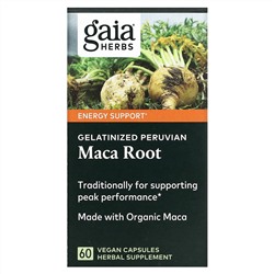 Gaia Herbs, Желатинированный корень маки, 60 растительных капсул