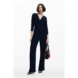 Fluid jumpsuit with belt