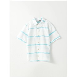 Габардиновая рубашка в полоску с короткими рукавами LC Waikiki для мальчика