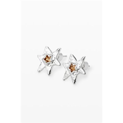 Zalio star earrings silver plated