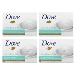 Dove, Косметическое мыло для чувствительной кожи, без отдушек, 4 шт. по 106 г (3,75 унции)