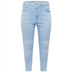 Джинсы LEVI'S PLUS Mile High Super Skinny 7/8 для женщин с брюками из сверхэластичного денима, большие размеры 37436846 Голубой