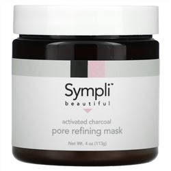 Sympli Beautiful, Activated Charcoal Pore Refining Beauty Mask, 4 oz (113 g)