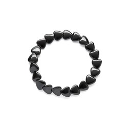 HEMATITE ELASTIC BRACELET BIG HEARTS