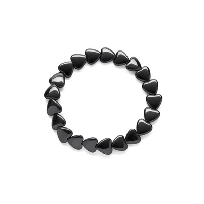 BRACCIALE ELASTICO CUORI GRANDI EMATITE