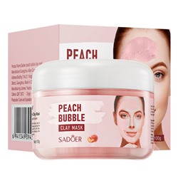 Очищающая питательная пузырьковая маска для лица с экстрактом персика Sadoer Peach Babble Clay Mask, 100гр