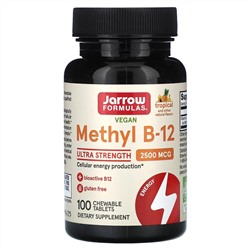 Jarrow Formulas, Метил B-12, тропический, 2500 мкг, 100 жевательных таблеток