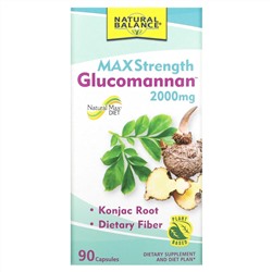 Natural Balance, Glucomannan, глюкоманнан максимальной силы действия, 666 мг, 90 капсул