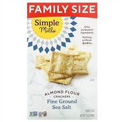 Simple Mills, Almond Flour Crackers, Fine Ground Sea Salt, Family Size, 7 oz (199 g)