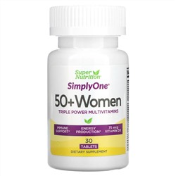 Супер Нутришн, SimplyOne, мультивитаминная добавка тройного действия для женщин старше 50 лет, 30 таблеток