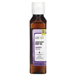 Aura Cacia, Масло для тела с эффектом ароматерапии, успокаивающая лаванда, 4 жидкие унции (118 мл)