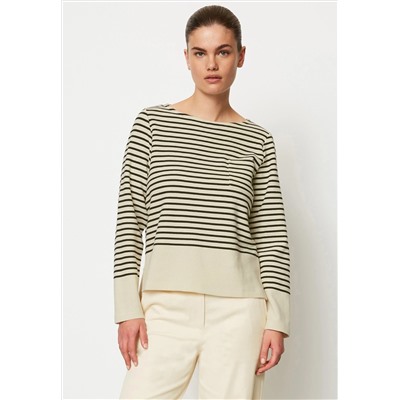 Marc O'Polo - ROUND NECK STRIPED - рубашка с длинными рукавами - темно-синий