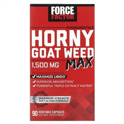 Force Factor, Fundamentals, Horny Goat Weed Max, 500 мг, 90 растительных капсул