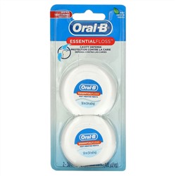 Oral-B, Essential Floss, экономичная упаковка, мята, 2 упаковки по 50 м (54,6 ярда)