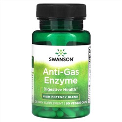 Swanson, Anti-Gas Enzyme, высокоэффективная смесь, 90 растительных капсул