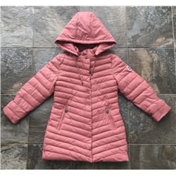 М.1850 Пальто Moncler стеганное  темно розовое (158,164)