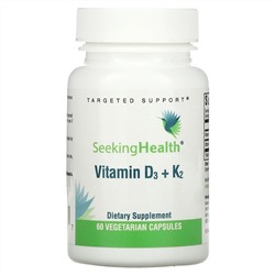 Seeking Health, Витамин D3 + K2, 60 вегетарианских капсул