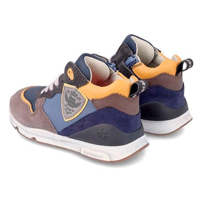 Biomecanics - sneakers altas - cuero - azul y gris