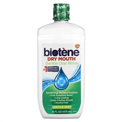 Biotene Dental Products, Dry Mouth, деликатный ополаскиватель для полости рта, «Нежная мята», 473 мл