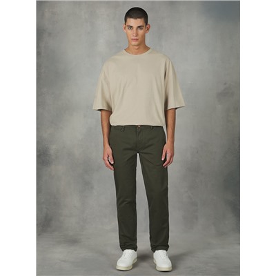 Pantaloni chinos twill stretch in cotone