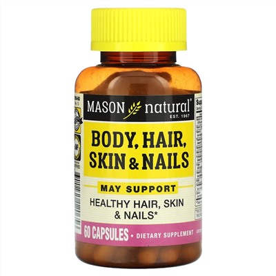 Mason Natural, Тело, волосы, кожа и ногти, 60 капсул