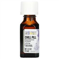 Aura Cacia, Освежающее и расслабляющее средство Chill Pill, 0.5 жидких унций (15 мл)