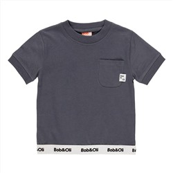 Bob&Oli - camiseta - punto - algodón - gris oscuro