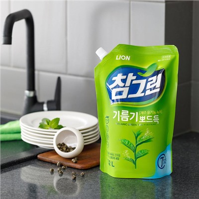 Lion -Жидкость для мытья посуды, фруктов и овощей зеленый чай