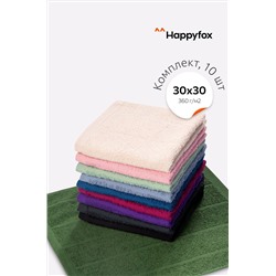 Комплект махровых полотенец 10 шт. Happy Fox Home