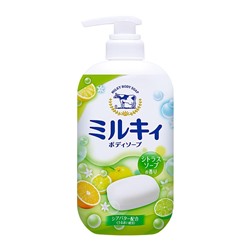 Жидкое мыло для тела COW Milky аромат лимона и апельсина натуральное бутылка-дозатор 550 мл