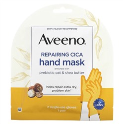 Aveeno, Восстанавливающая маска для рук Cica, 2 одноразовые перчатки