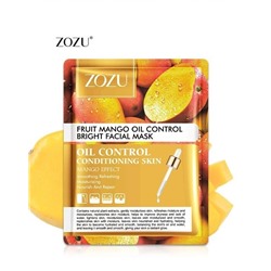 25%SALE! Zozu, Тонизирующая и себорегулирующая тканевая маска для лица с экстрактом манго, 25 гр.