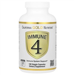 California Gold Nutrition, Immune 4, средство для укрепления иммунитета, 180 растительных капсул