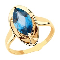 Золотое кольцо с топазом - 715529